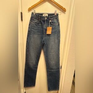 Reformation Liza Ultra High Rise Slim Straight Jeans in Icarian Wash Size 26